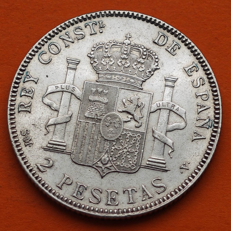 ESPAÑA Rey ALFONSO XIII 2 PESETAS 1905 * 19 05 SMV KM.725 MONEDA DE PLATA MBC @LIMPIADA@ Spain silver coin R/2