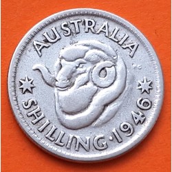 AUSTRALIA 1 SHILLING 1946 Ceca de MELBOURNE CARNERO REY JORGE VI KM.39A MONEDA DE PLATA MBC- silver coin