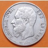 BELGICA 5 FRANCOS 1873 Rey LEOPOLDO II DES BELGES KM.24 MONEDA DE PLATA MBC- Belgium silver 5 Francs