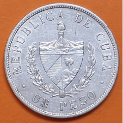 CUBA 1 PESO 1932 ESTRELLA PATRIA y LIBERTAD KM.15 MONEDA DE PLATA MBC + LIMPIADA Caribe silver coin R/4