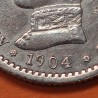 ESPAÑA Rey ALFONSO XIII 50 CENTIMOS 1904 * 0 4 SMV REY y ESCUDO KM.723 MONEDA DE PLATA MBC- Spain silver R/2