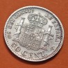 ESPAÑA Rey ALFONSO XIII 50 CENTIMOS 1904 * 0 4 SMV REY y ESCUDO KM.723 MONEDA DE PLATA MBC- Spain silver R/2