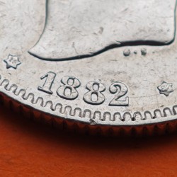 ESPAÑA Rey ALFONSO XII 2 PESETAS 1882 * 18 82 MSM REY y ESCUDO KM.685 MONEDA DE PLATA MBC Spain silver coin R/5