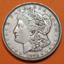 ESTADOS UNIDOS 1 DOLAR 1921 D MORGAN KM.110 MONEDA DE PLATA MBC USA $1 Dollar Coin @ULTIMO AÑO DE FABRICACION@ R/2