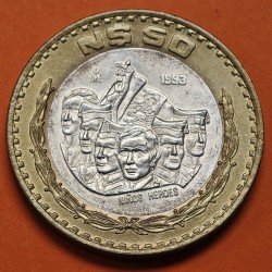 MEXICO 50 PESOS 1993 NIÑOS HEROES KM.571 MONEDA BIMETALICA DE PLATA y LATON MBC++ 1/2 Onza MEJICO R/3