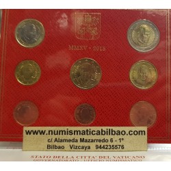 VATICANO CARTERA OFICIAL EUROS 2015 BU SET PAPA FRANCISCO 1+2+5+10+20+50 CENTIMOS 1 EURO + 2 EUROS 2015 SC 8 MONEDAS
