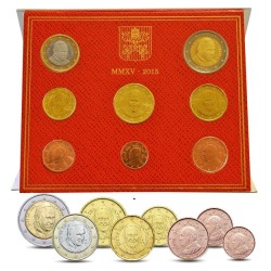 VATICANO CARTERA OFICIAL EUROS 2015 BU SET PAPA FRANCISCO 1+2+5+10+20+50 CENTIMOS 1 EURO + 2 EUROS 2015 SC 8 MONEDAS