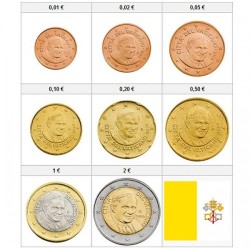 VATICANO CARTERA OFICIAL EUROS 2008 BU SET PAPA BENEDICTO XVI 1+2+5+10+20+50 CENTIMOS 1 EURO + 2 EUROS 2008 SC Divisionale