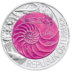 * NO TIENE CERTIFICADO * AUSTRIA 25 EUROS 2012 BIONICA Águila Avión Tiburón MONEDA DE PLATA y NIOBIO Österreich