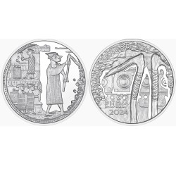 *ESCASA* AUSTRIA 20 EUROS 2024 BERGBAU - Serie MINAS DE SAL EL ORO BLANCO 2ª MONEDA DE PLATA ESTUCHE Österreich