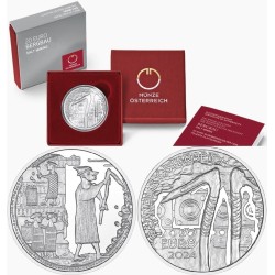*ESCASA* AUSTRIA 20 EUROS 2024 BERGBAU - Serie MINAS DE SAL EL ORO BLANCO 2ª MONEDA DE PLATA ESTUCHE Österreich
