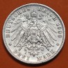 . REINO DE WUERTTEMBERG Alemania 3 MARCOS 1909 F WILHELM II KM.635 MONEDA DE PLATA MBC Germany Deutsches Reich