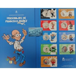 * ENVÍO INMEDIATO - FRANCISCO IBAÑEZ * 9 MONEDAS + ÁLBUM FNMT España 1,50 EUROS 2026 PERSONAJES DE NICKEL y PLATA