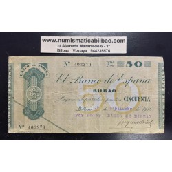 BILBAO 50 PESETAS 1936 BANCO DE BILBAO 473410 @RARO@ EUSKADI