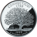 ESTADOS UNIDOS 25 CENTAVOS 1999 P ESTADO DE CONNECTICUT MONEDA DE NICKEL SC USA 1/4 DOLLAR 50 STATE QUARTERS