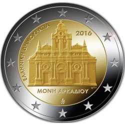 GRECIA 2 EUROS 2016 MONASTERIO DE ARCADI 150 AÑOS DE SU INCENDIO SC MONEDA CONMEMORATIVA Greece