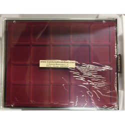 @OFERTA@ BANDEJA LEUCHTTURM MB 48 x 48 mm GRANATE para MONEDAS 1 ONZA PLATA 10 YUAN - EAGLE - MEXICO - BRITANNIA...