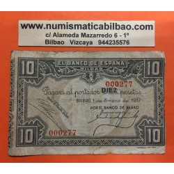 . 25 PESETAS 1937 BILBAO BANCO HISPANO TRIO CORRELATIVO EUZKADI