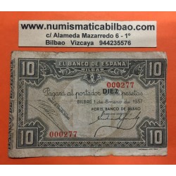 . 25 PESETAS 1937 BILBAO BANCO HISPANO TRIO CORRELATIVO EUZKADI