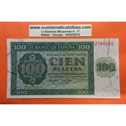 ESPAÑA 100 PESETAS 1936 CATEDRAL DE BURGOS Serie J 789569 Pick 101 BILLETE CASI EBC+ @DOBLEZ CENTRAL@ Spain banknote