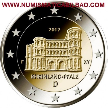 ALEMANIA 2 EUROS 2017 PORTA NIGRA EN EL ESTADO DE RENANIA SC MONEDA CONMEMORATIVA Germamy BRD