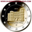 ALEMANIA 2 EUROS 2017 PORTA NIGRA EN EL ESTADO DE RENANIA SC MONEDA CONMEMORATIVA Germamy BRD