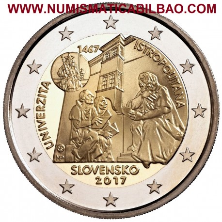 ESLOVAQUIA 2 EUROS 2017 UNIVERSIDAD ISTROPOLITANA 550 ANIVERSARIO SC MONEDA CONMEMORATIVA Slovakia Slowakie