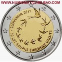 ESLOVENIA 2 EUROS 2017 PAJAROS EN VUELO - ENTRADA EN EUROPA SC MONEDA CONMEMORATIVA Slovenia Slovenien