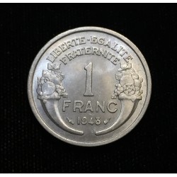FRANCIA 1 FRANCO 1948 MORLON KM.885A MONEDA DE ALUMINIO @LUJO@ France 1 Franc