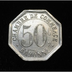 FRANCIA 50 CENTIMOS 1920 BAYONA FICHA CHAMBRE DE COMMERCE BAYONNE BARCO MONEDA DE ALUMINIO @ESCASA@ France WWI JETON TOKEN