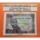 ESPAÑA 1 PESETA 1945 REINA ISABEL LA CATOLICA SIN SERIE 797208 Pick 128 BILLETE MBC @RARO - MANCHAS@ Spain