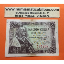 1 PESETA 1945 JUNIO 15 REINA ISABEL SIN SERIE 688 EBC ESPAÑA