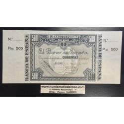 EUZKADI 1000 PESETAS 1937 SC CON MATRIZ BANCO DE VIZCAYA BILBAO