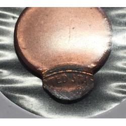 @ERROR MUY RARO@ ESTADOS UNIDOS 1 CENTAVO Sin Fecha ABRAHAM LINCOLN KM.201 MONEDA DE COBRE USA 1 Cent OFF CENTER MULE