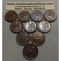 1 moneda x ESPAÑA 50 CENTIMOS 1937 II REPUBLICA ESPAÑOLA DAMA SENTADA MONEDA DE COBRE EBC-