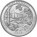 ESTADOS UNIDOS 25 CENTAVOS 2017 D PARQUE NACIONAL OZARK RIVERWAYS en MISSOURI MONEDA DE NICKEL SC USA QUARTER