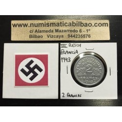 FRANCIA 2 FRANCOS 1943 BAZOR KM*904.1 III REICH NAZI WWII