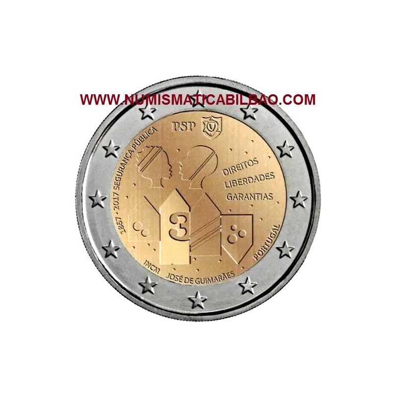 PORTUGAL 2 EUROS 2017 POLICIA DE SEGURIDAD PUBLICA 150 ANIVERSARIO SC MONEDA CONMEMORATIVA