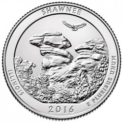 ESTADOS UNIDOS 25 CENTAVOS 2016 P PARQUE NACIONAL SHAWNEE EN ILLINOIS MONEDA DE NICKEL SC USA QUARTER