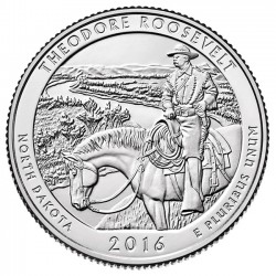 ESTADOS UNIDOS 25 CENTAVOS 2016 P PARQUE NACIONAL THEODORE ROOSEVELT MONEDA DE NICKEL SC USA QUARTER NORTH DAKOTA