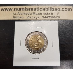 PORTUGAL 100 ESCUDOS 1989 PEDRO NUNES CON GLOBO TERRAQUEO KM.645 MONEDA BIMETALICA SC-