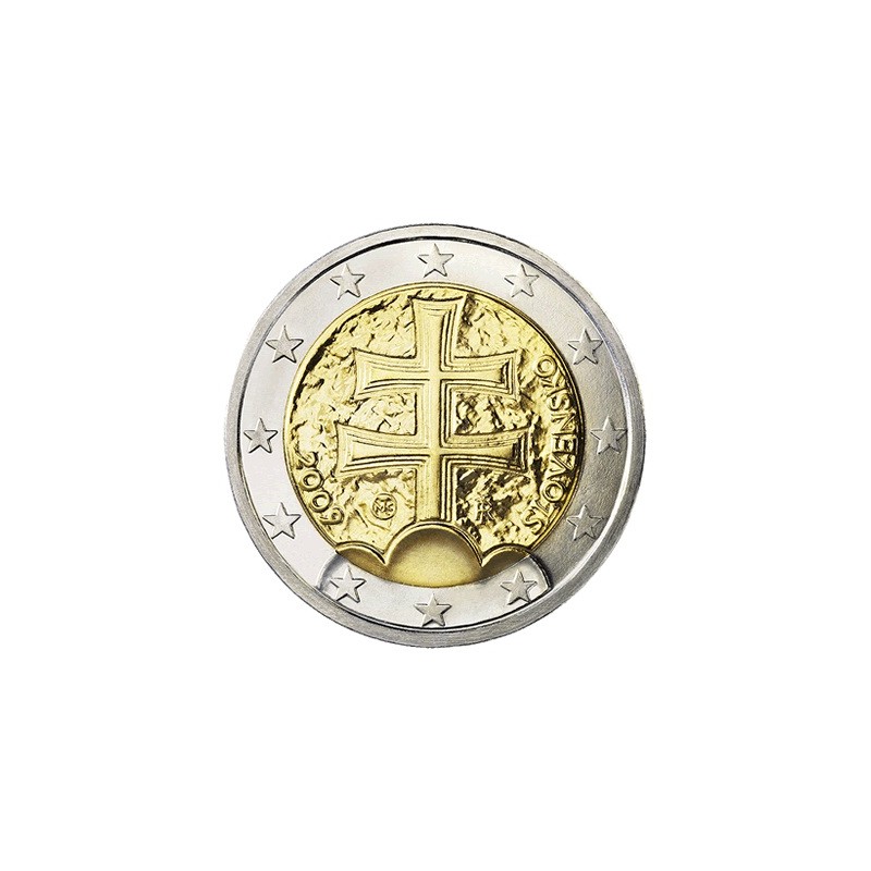 Eslovaquia 2 Euros 2009 Cruz Antigua Moneda Bimetalica Sc Slovakia 2 Euro 2009