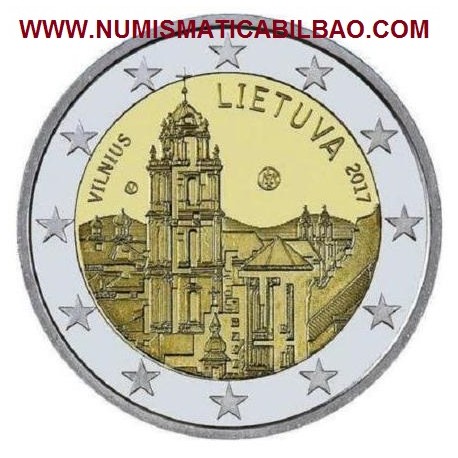 LITUANIA 2 EUROS 2017 CIUDAD DE VILNIUS SC MONEDA CONMEMORATIVA Lietuva Lithuania