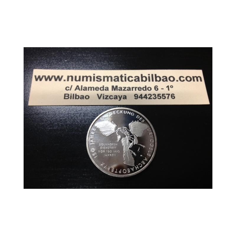@OFERTA@ ALEMANIA 10 EUROS 2011 A ESQUELETO DE DINOSAURIO MONEDA DE NICKEL SC Urvogel Archaeopteryx