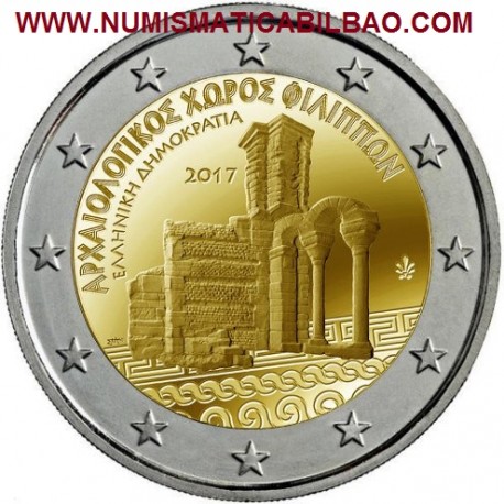 GRECIA 2 EUROS 2017 RUINA DEL SITIO ARQUEOLOGICO DE FILIPOS SC MONEDA CONMEMORATIVA Greece