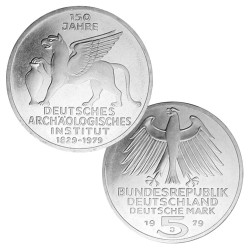 ALEMANIA 5 MARCOS 1979 J INSTITUTO ARQUEOLOGICO LEON ALADO KM.150 MONEDA DE PLATA SC- GERMANY MARKS SILVER