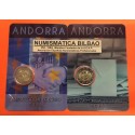 ANDORRA 2 EUROS 2015 Pareja de 2 monedas MAYORIA DE EDAD + ACUERDO ADUANERO SC @RARAS@ COINCARD / ESTUCHE