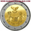 MALTA 2 EUROS 2017 PALOMA DE LA PAZ y NIÑOS JUGANDO SC MONEDA CONMEMORATIVA @ESCASA@