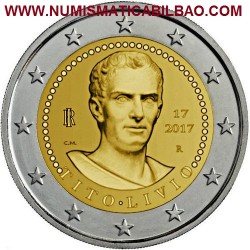 ITALIA 2 EUROS 2017 BIMILENARIO DE LA MUERTE DE TITO LIVIO HISTORIADOR ROMANO SC MONEDA CONMEMORATIVA