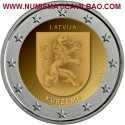 LETONIA 2 EUROS 2017 ESCUDO CON LEON DE LA REGION DE KURZEME SC MONEDA CONMEMORATIVA